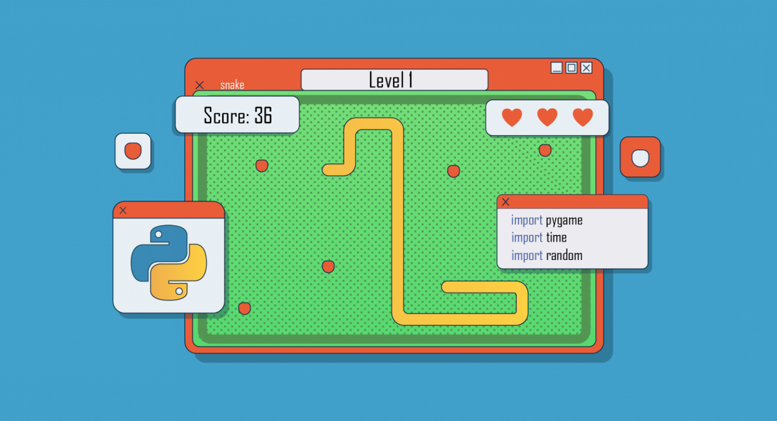 Пишем игру «Змейка» на Python и Pygame / Skillbox Media
