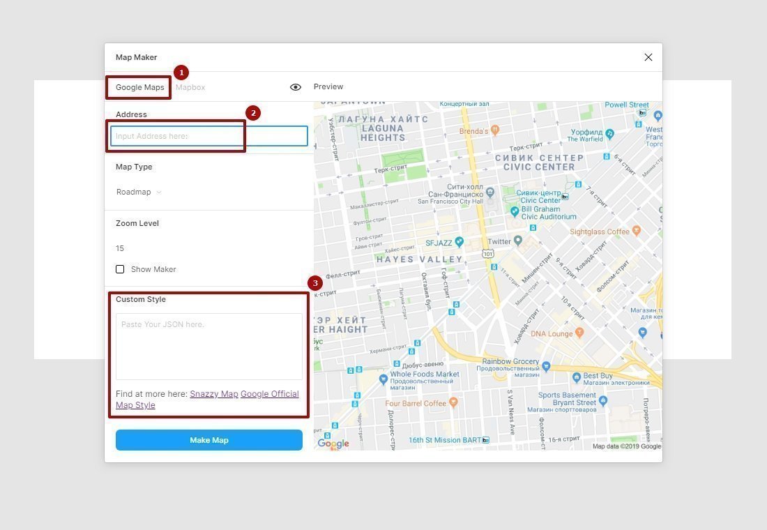 Map maker figma не отображается карта